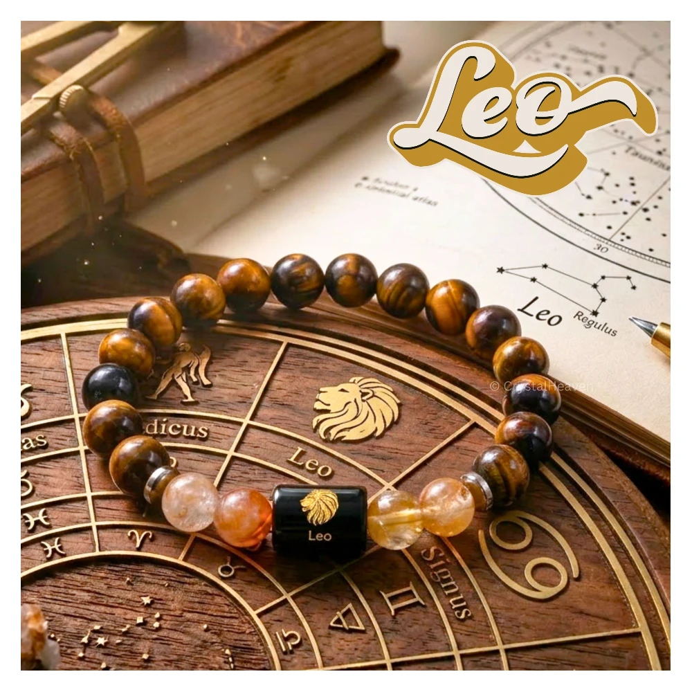 Leo Bracelet (सिंह राशि) - Tiger Eye & Citrine (Only Bracelet)