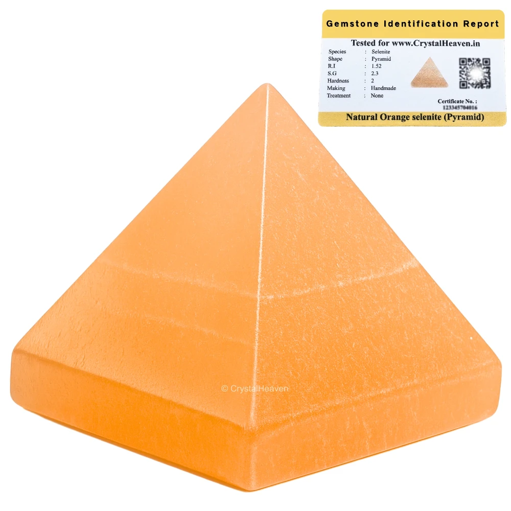 Orange Selenite Pyramid (1 Inch)