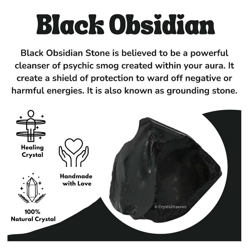 Raw Black Obsidian Crystals (1 Piece)