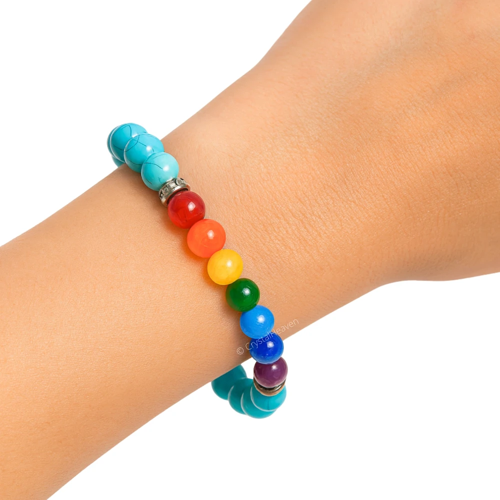 Man Made Turquoise Chakra Bracelet (Elastic)