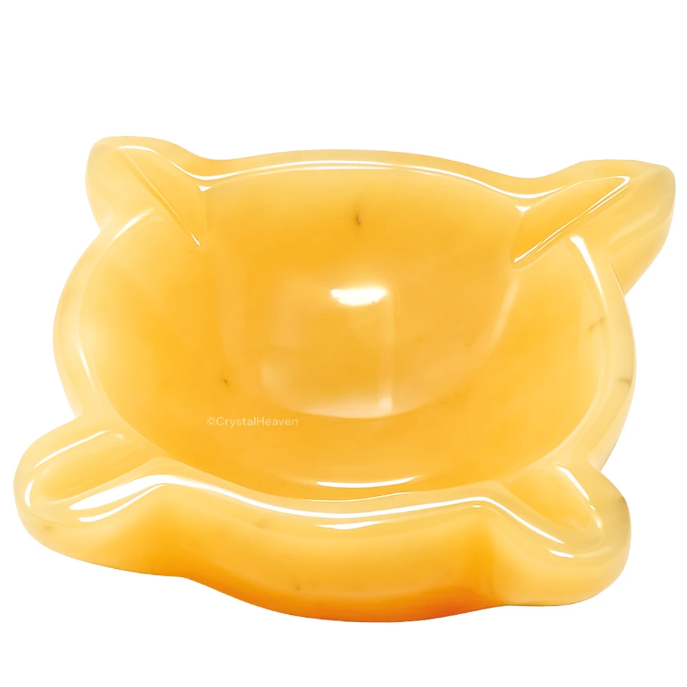 Yellow Aventurine Crystal Diya - 4 Batti