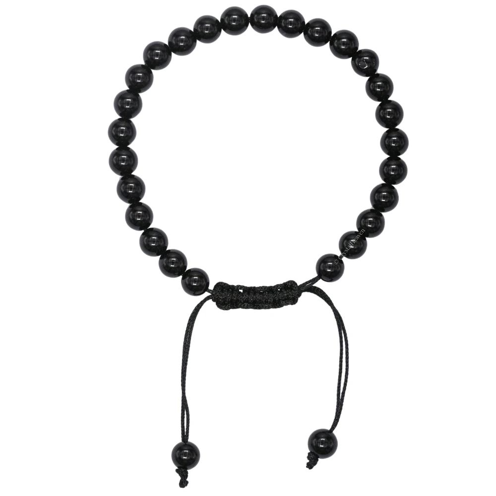 Black Obsidian Healing Crystal Bracelets - 6mm Beads (Adjustable)