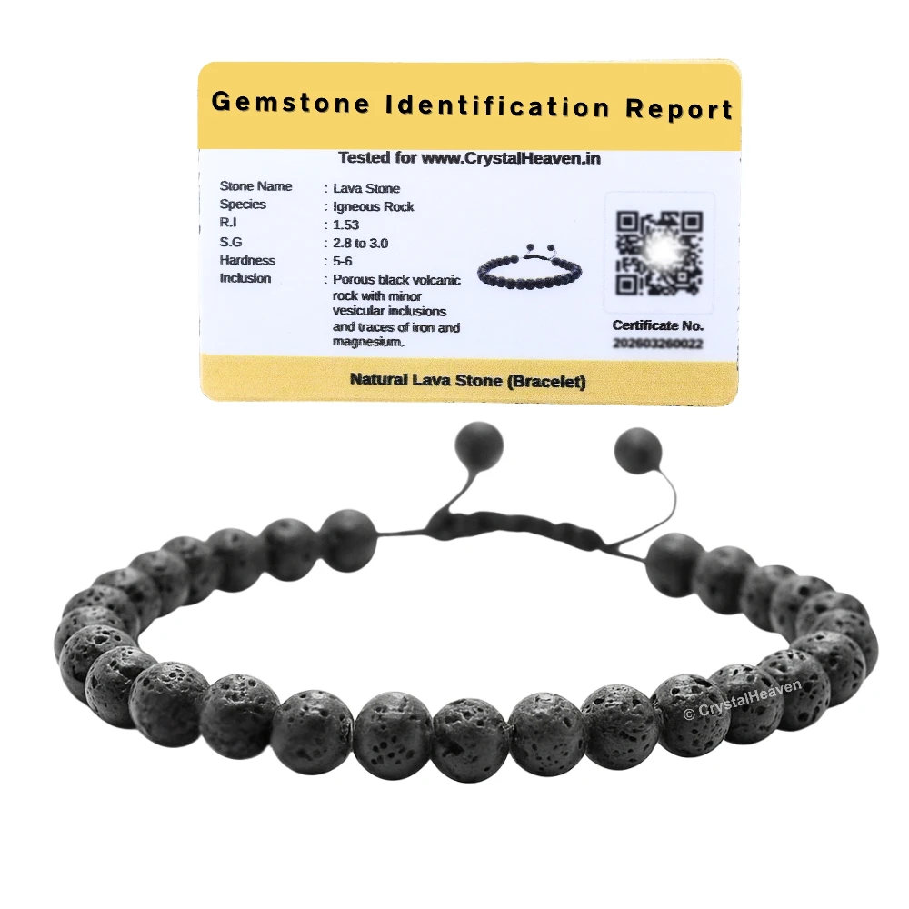 Lava Stone Healing Crystal Bracelets - 6mm Beads (Adjustable)