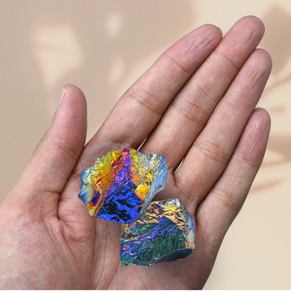 Raw Black Titanium Aura Quartz Crystals (5 Pieces)