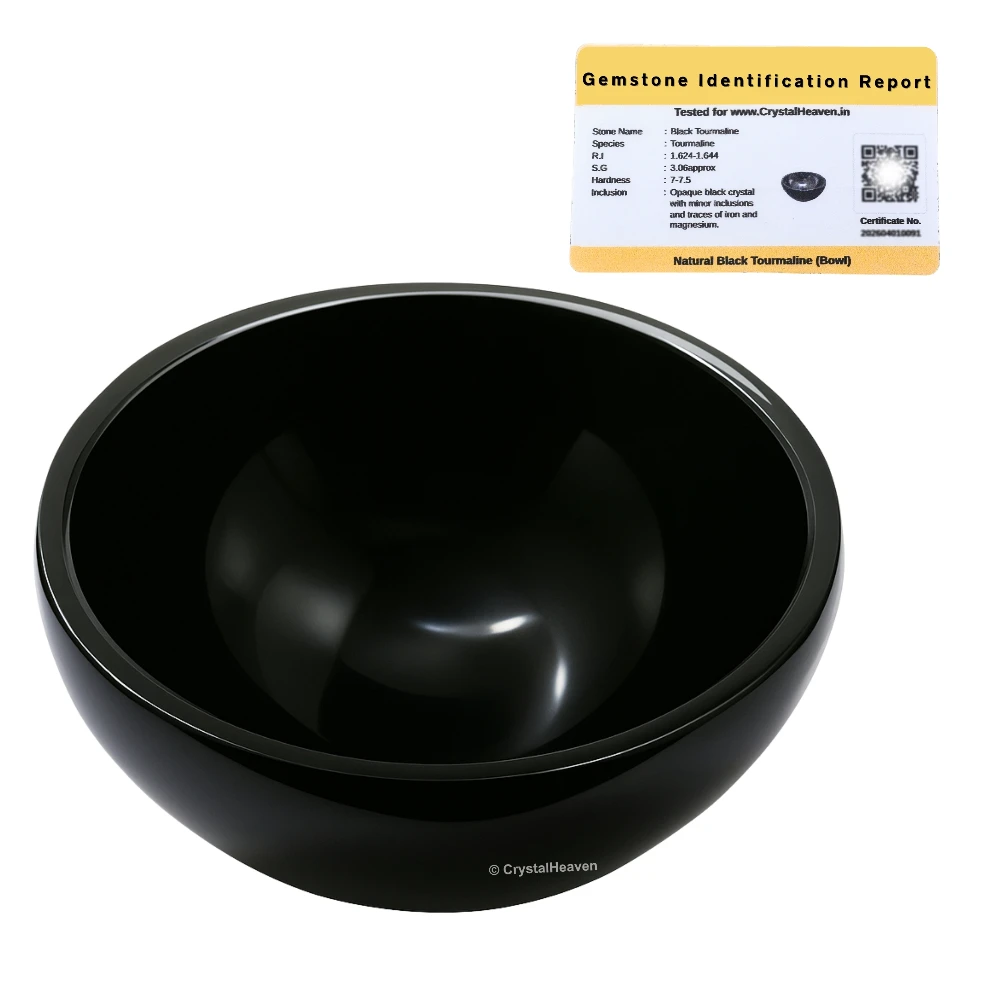 Black Tourmaline Crystal Bowl - 2 Inch