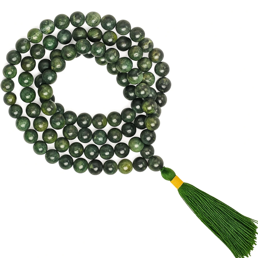 Kambaba Jasper Japa Mala (Without Knot)