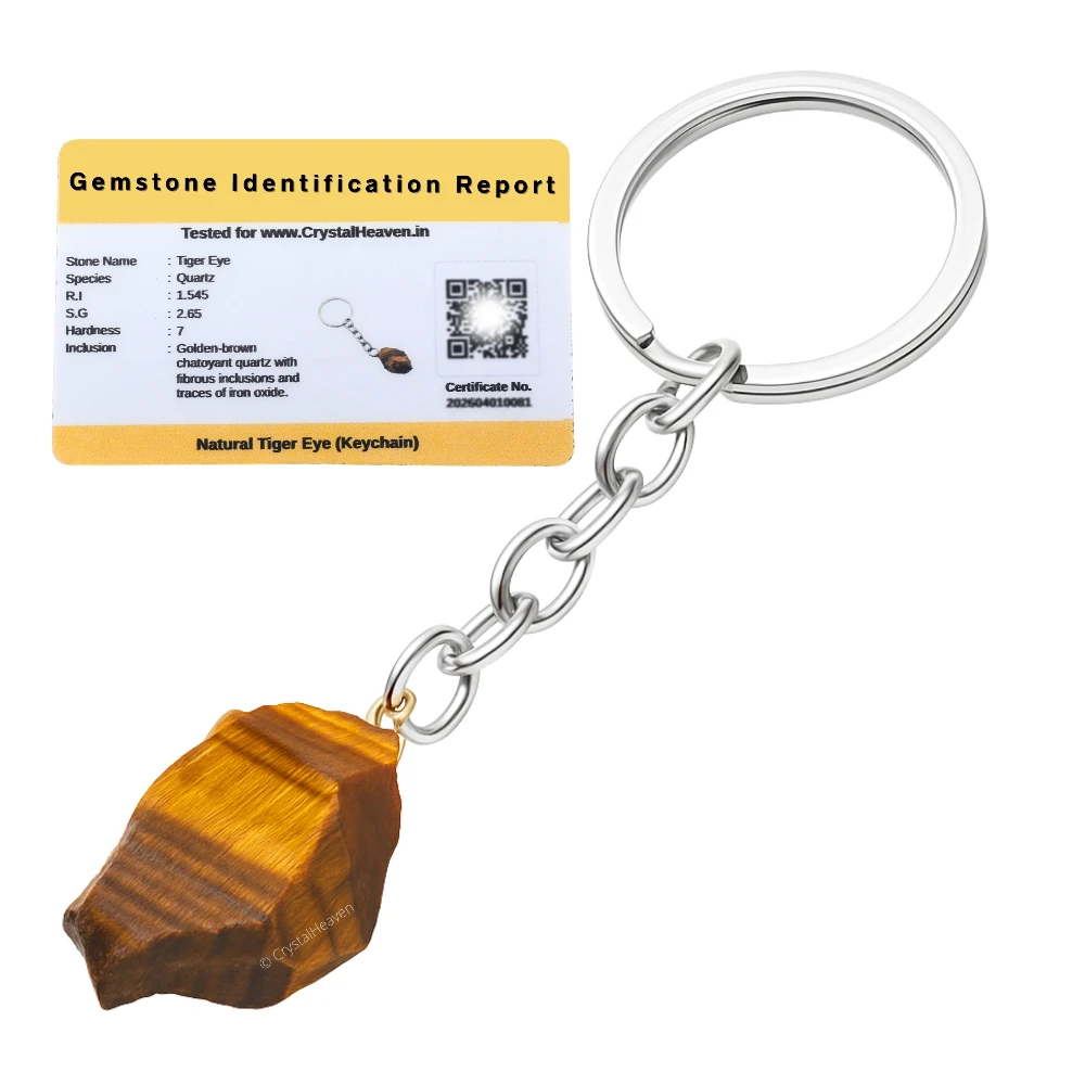 Tiger Eye Crystal Keychain (Raw)