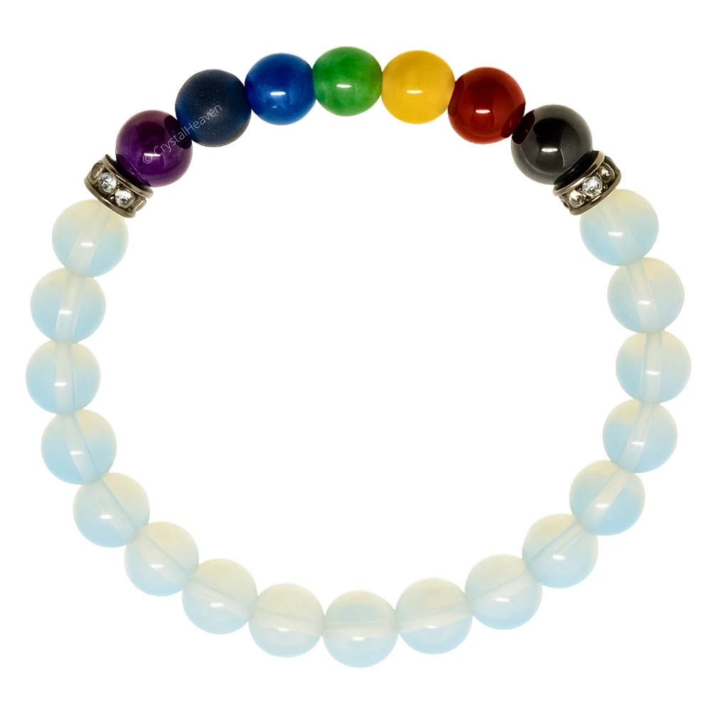 Opalite with Chakra Bracelet (Elastic)