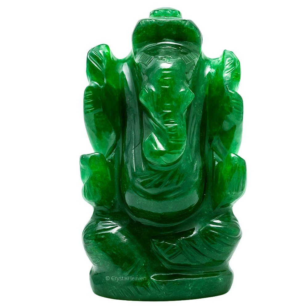 Green Aventurine (Dark) Crystal Ganesh Ganpati