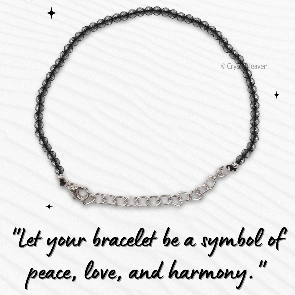 Smoky Quartz Bracelets - 2mm Faceted Beads (Silver)