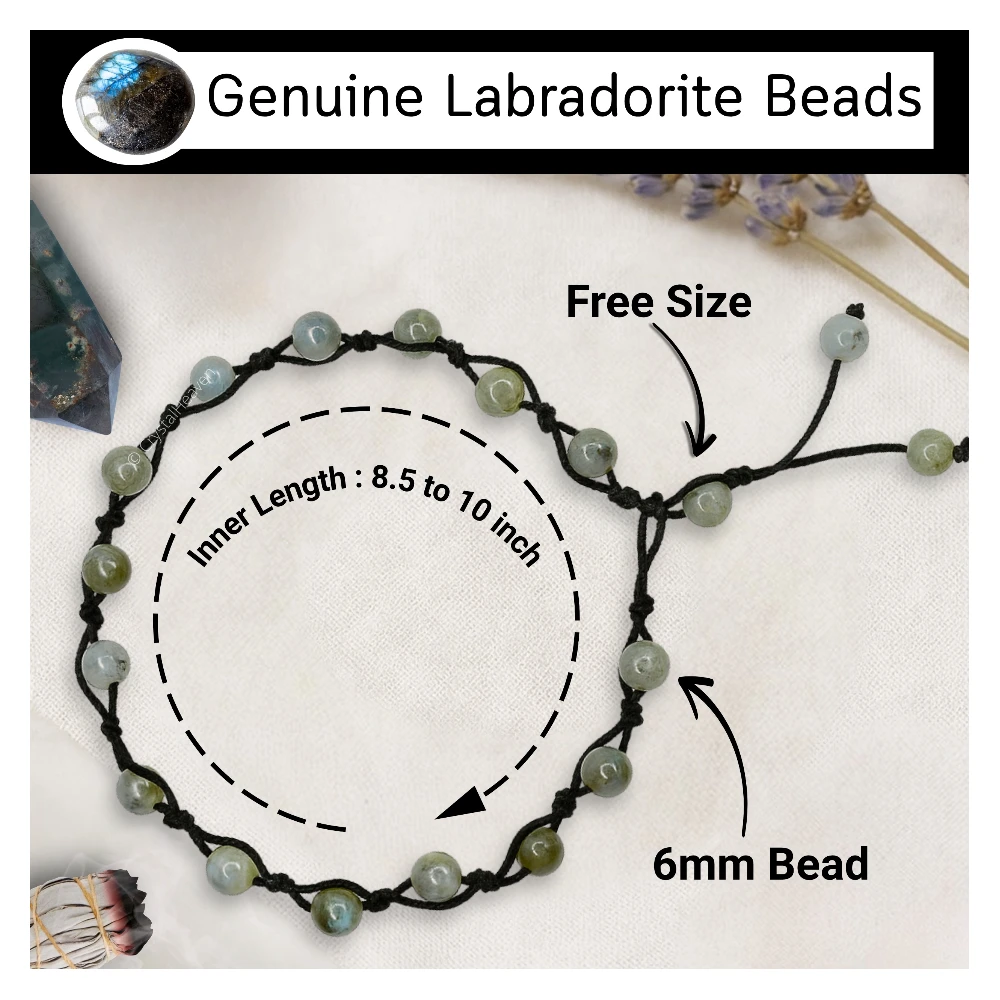 Labradorite Anklet (Hand Knotted)