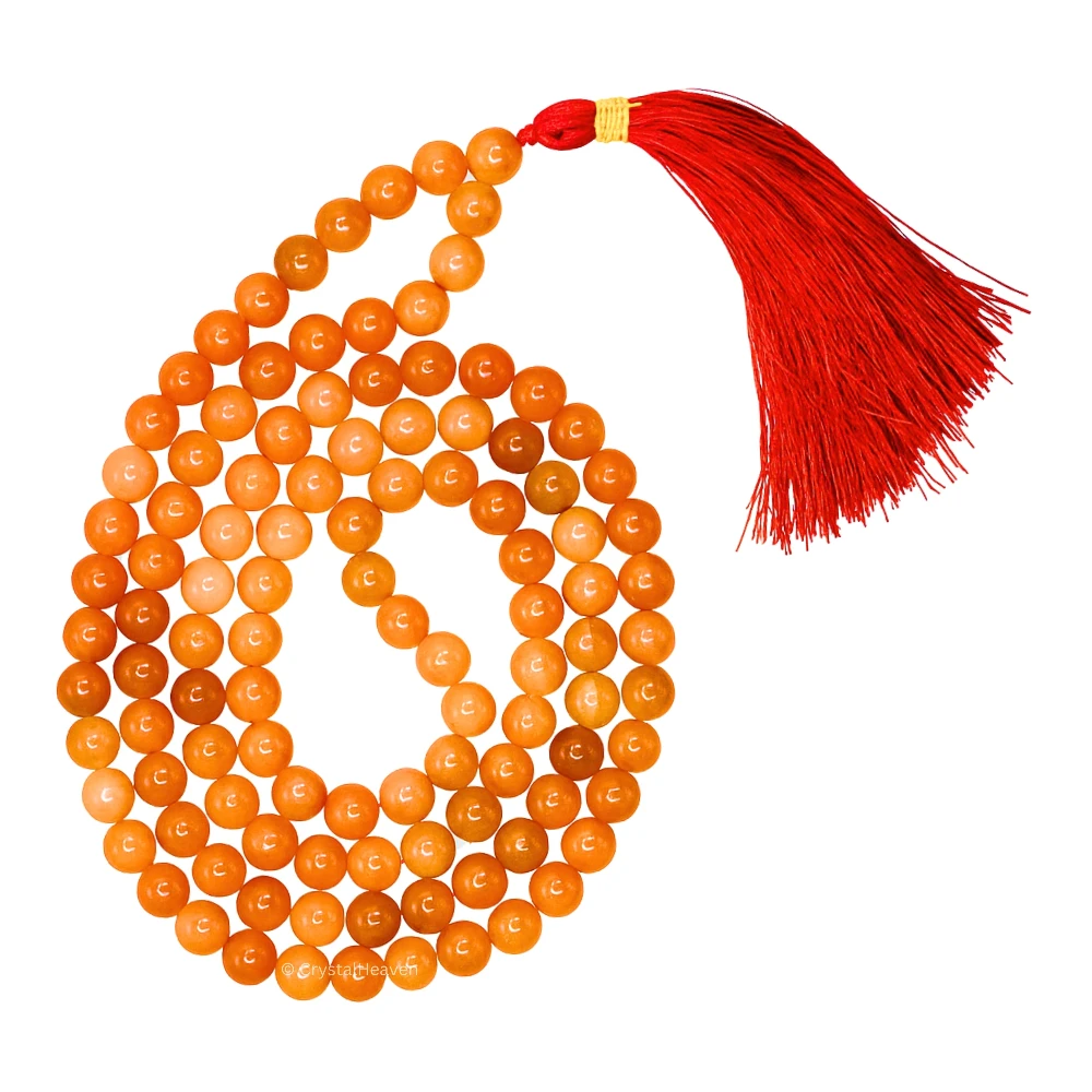 Red Aventurine Japa Mala (Without Knot)