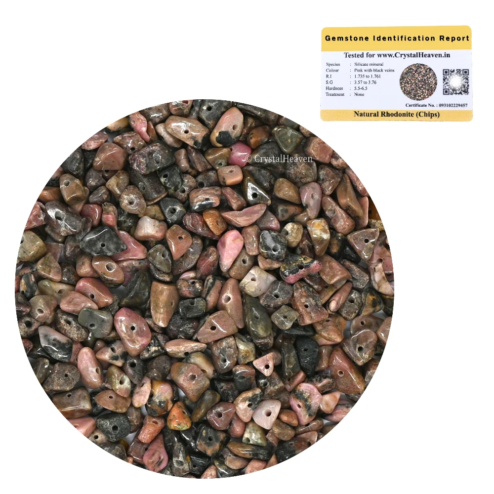 Rhodonite Chips - Pre Drilled