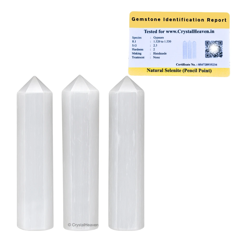 Selenite Pencil Points (Set of 3)