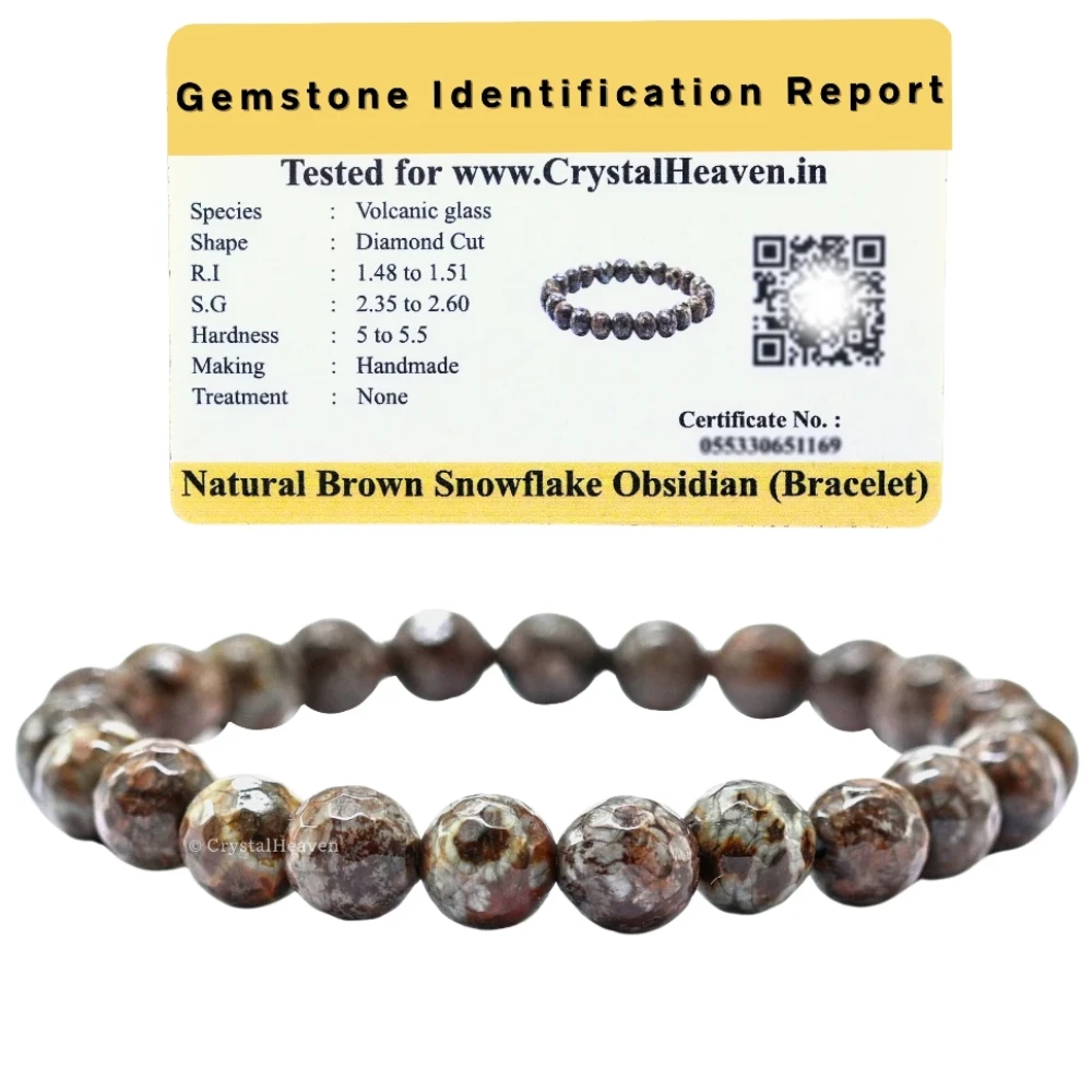 Brown Snowflake Obsidian Bracelet (Elastic)