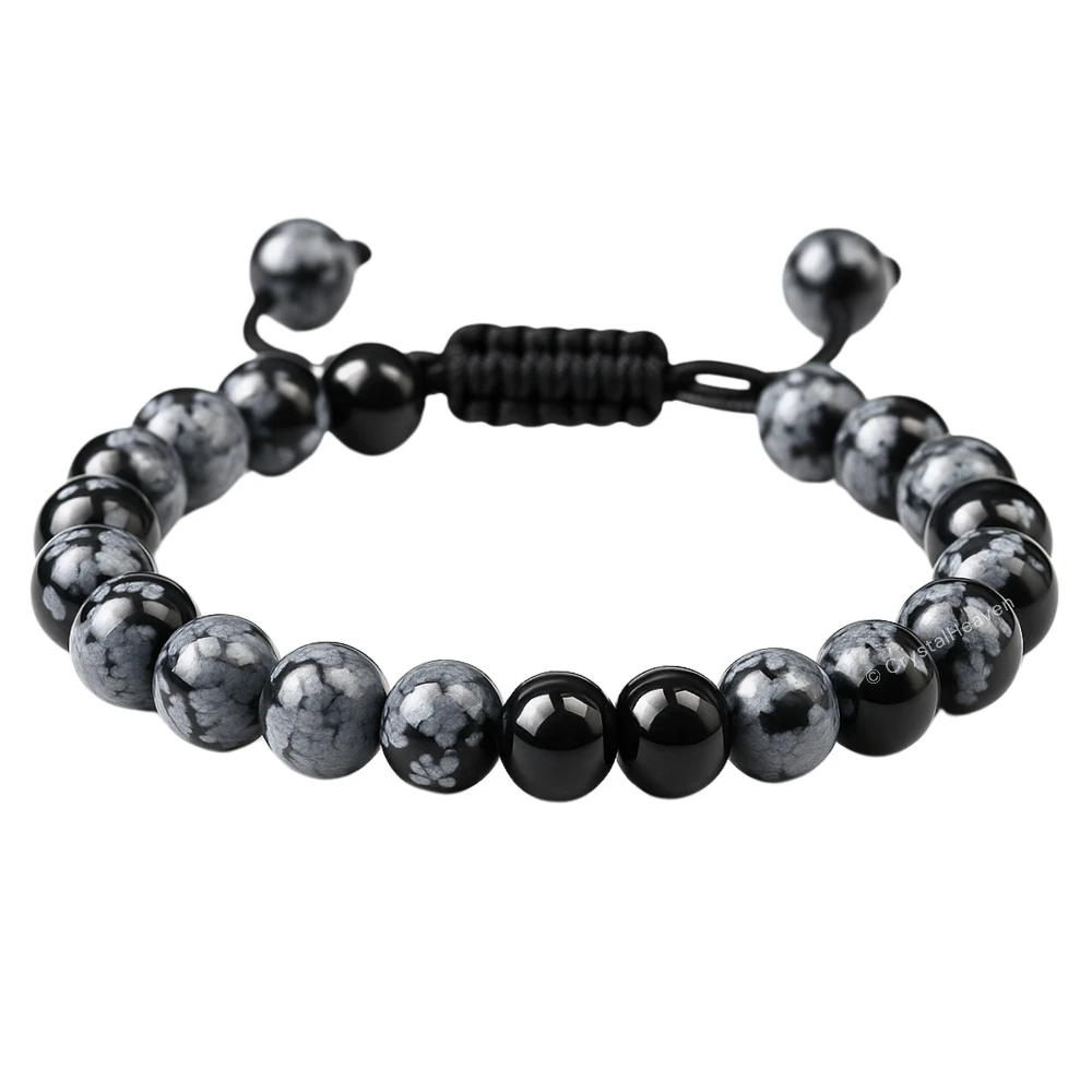 Snowflake Obsidian Bracelet (Adjustable)