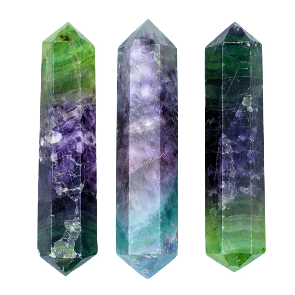 Multi Fluorite Pencil Points (Double Terminated) (Set of 10)