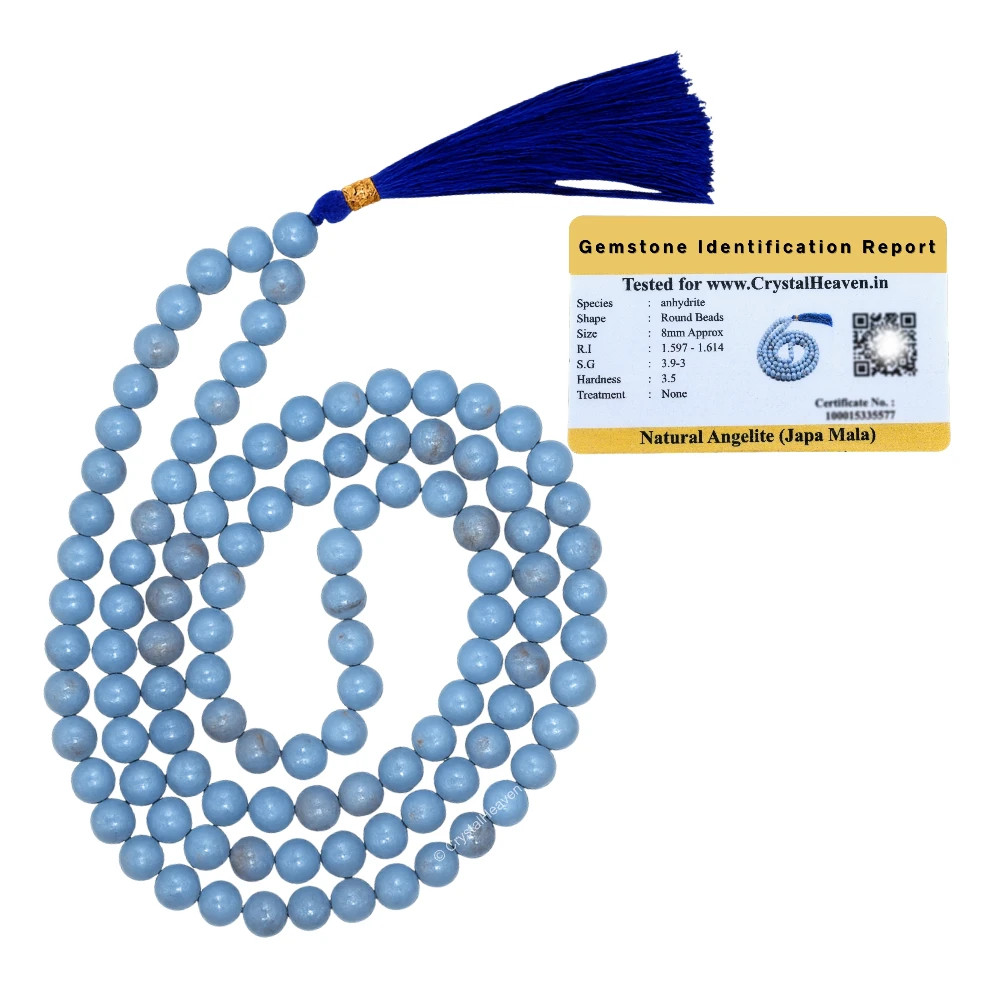 Angelite Japa Mala (Without Knot)