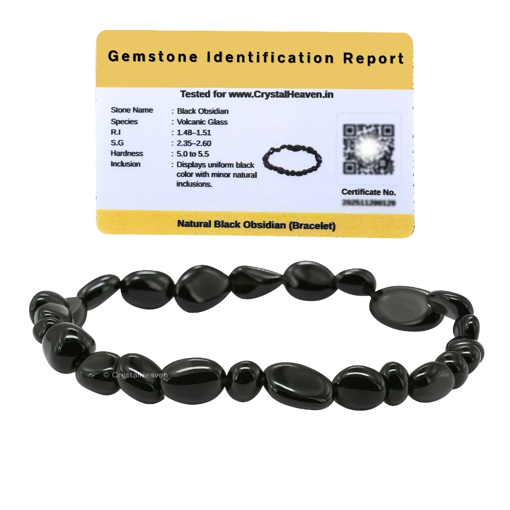 Black Obsidian Tumbled Bracelet (Elastic)