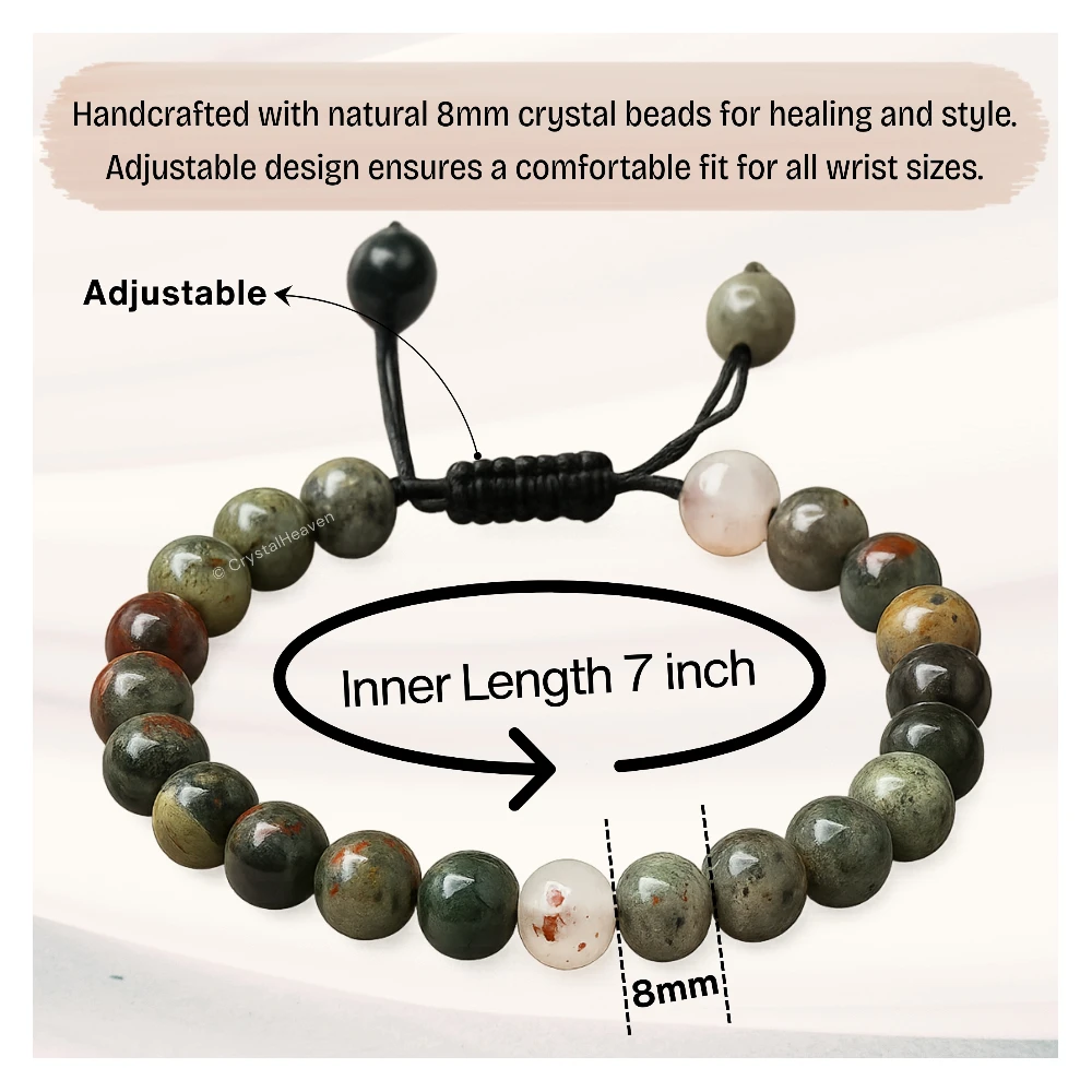 African Bloodstone Bracelet (Adjustable)