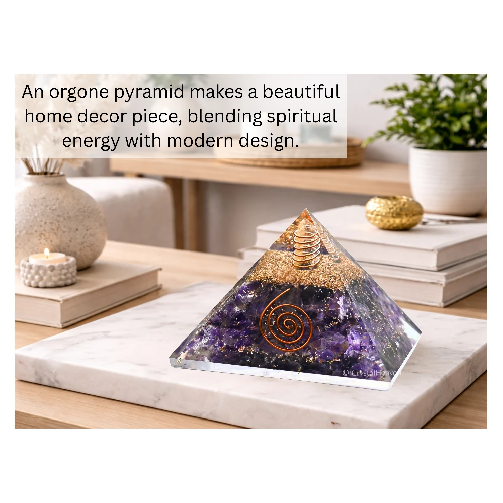 Amethyst Orgone Pyramid (Copper Coil)