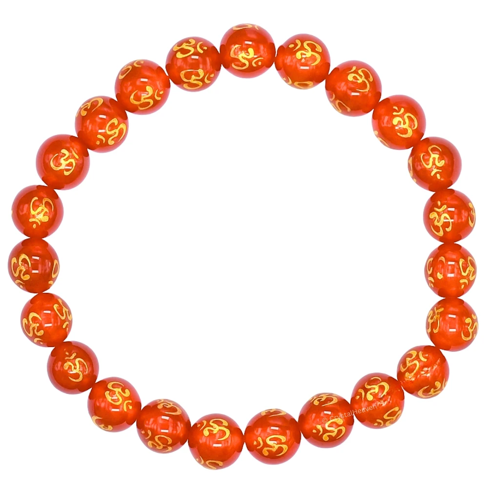 Red Agate OM Bracelet (Elastic)