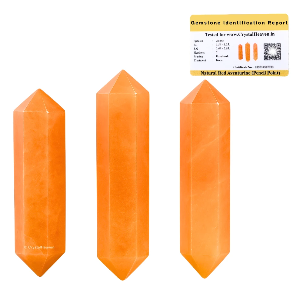 Red Aventurine Pencil Points (Double Terminated) (Set of 3)