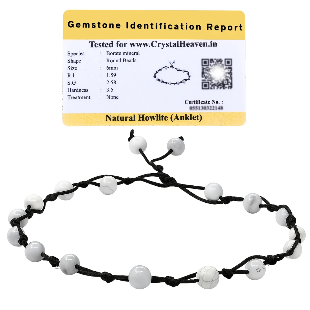 Howlite Anklet (Hand Knotted)