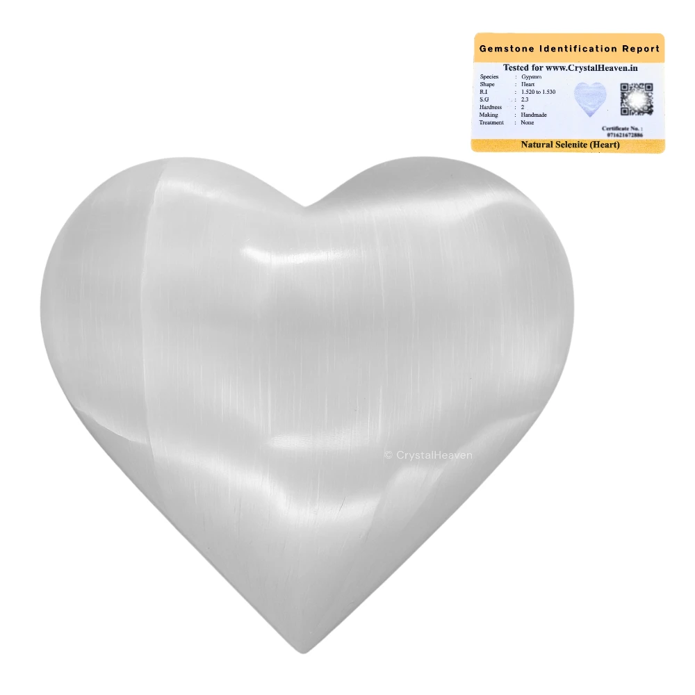 Selenite Large Heart