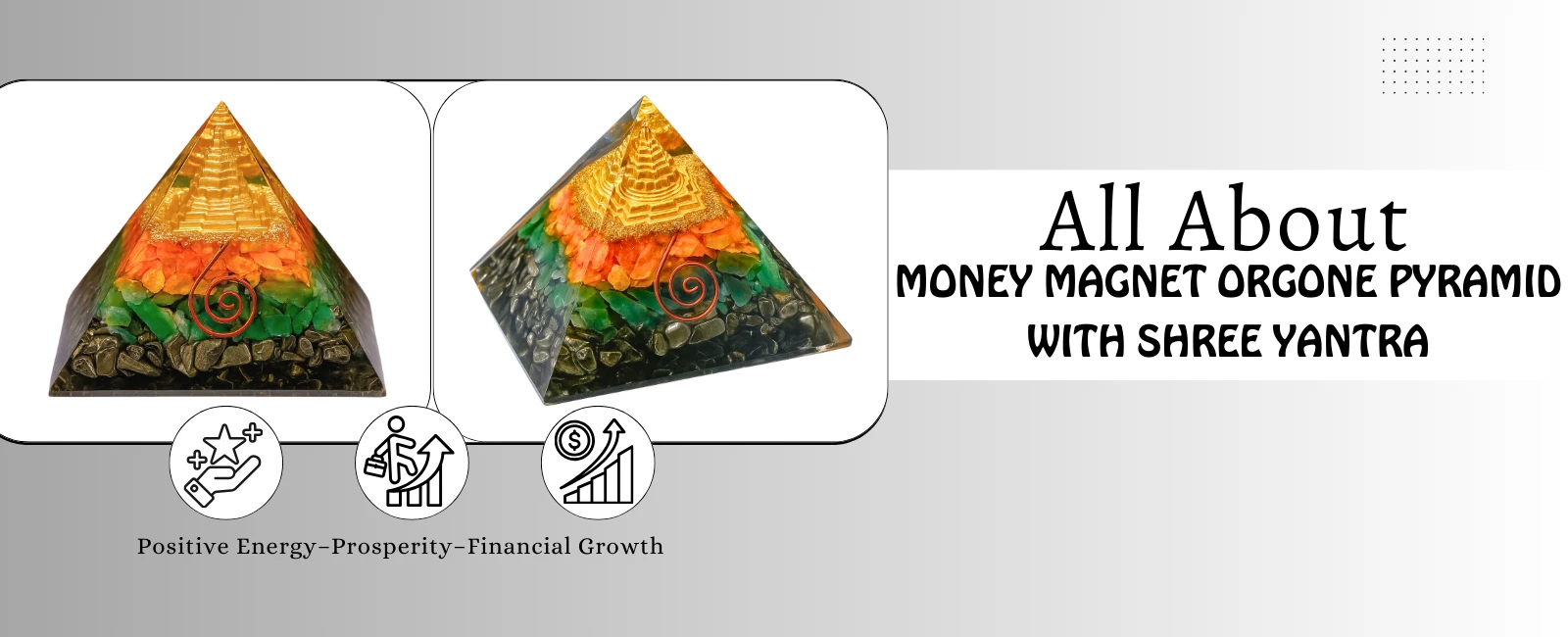 Money Magnet Orgone Pyramid with Shree Yantra Attracts Wealth and Prosperity
