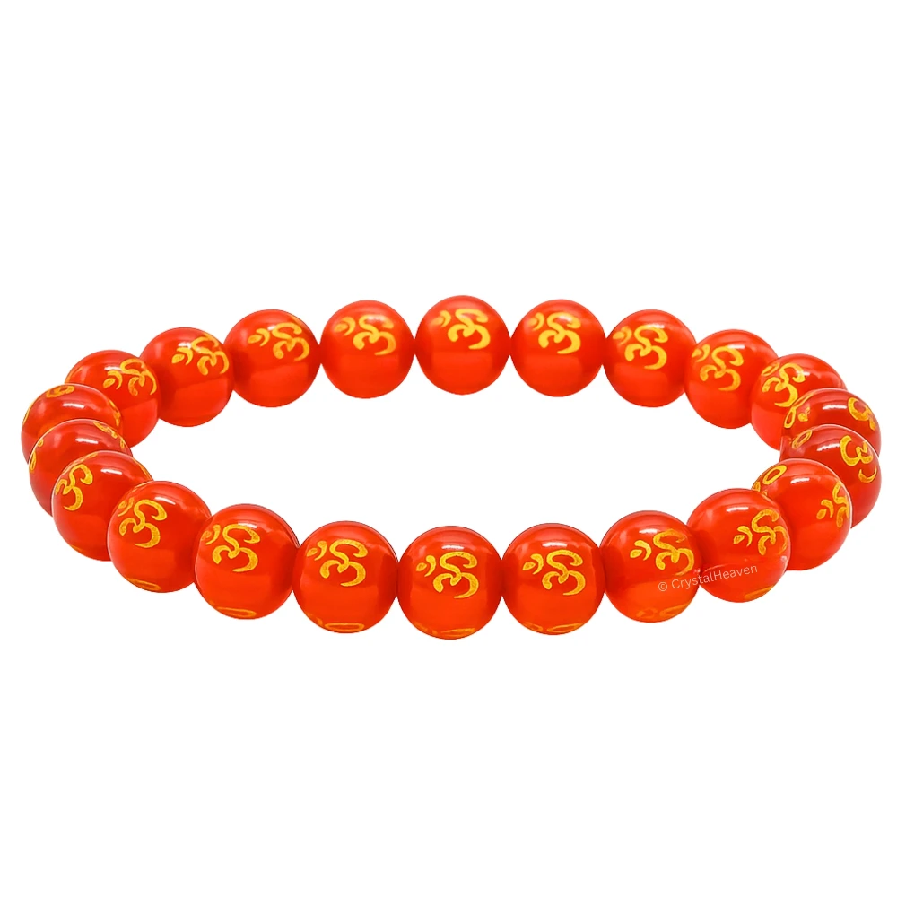 Red Agate OM Bracelet (Elastic)