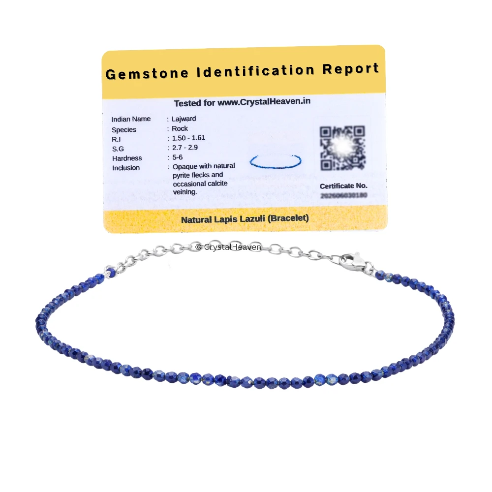 Lapis Lazuli Bracelets - 2mm Faceted Beads (Silver)