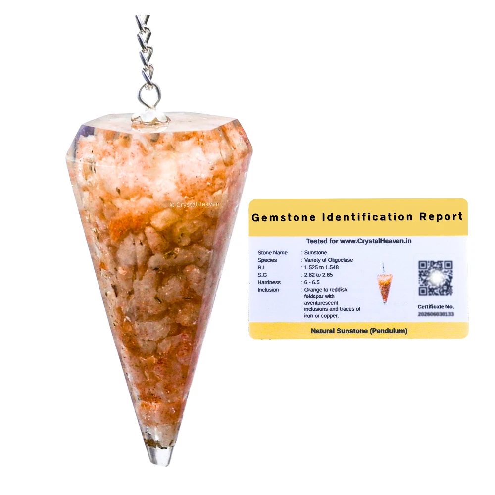 Sunstone Crystal Orgone Pendulum