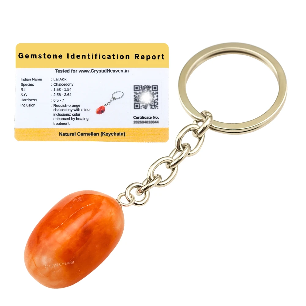 Carnelian Crystal Keychain (Tumbled)
