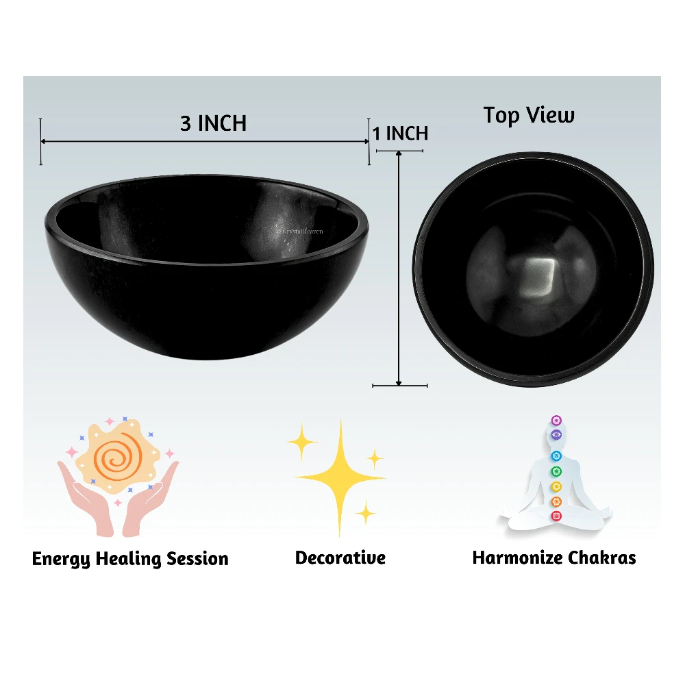Black Tourmaline Crystal Bowl - 3 Inch