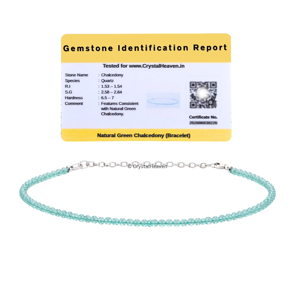 Green Chalcedony Bracelets - 2mm Faceted Beads (Silver)