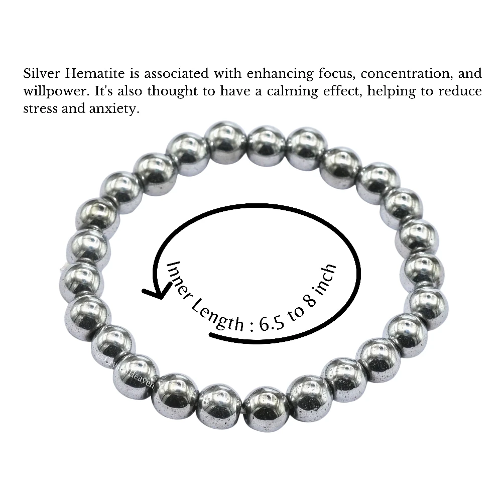 Silver Hematite Bracelet (Elastic)