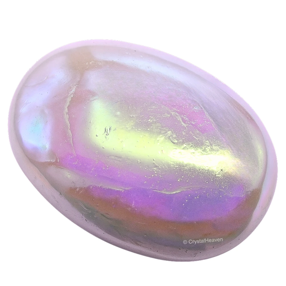 Angel Aura Quartz Palm Stone