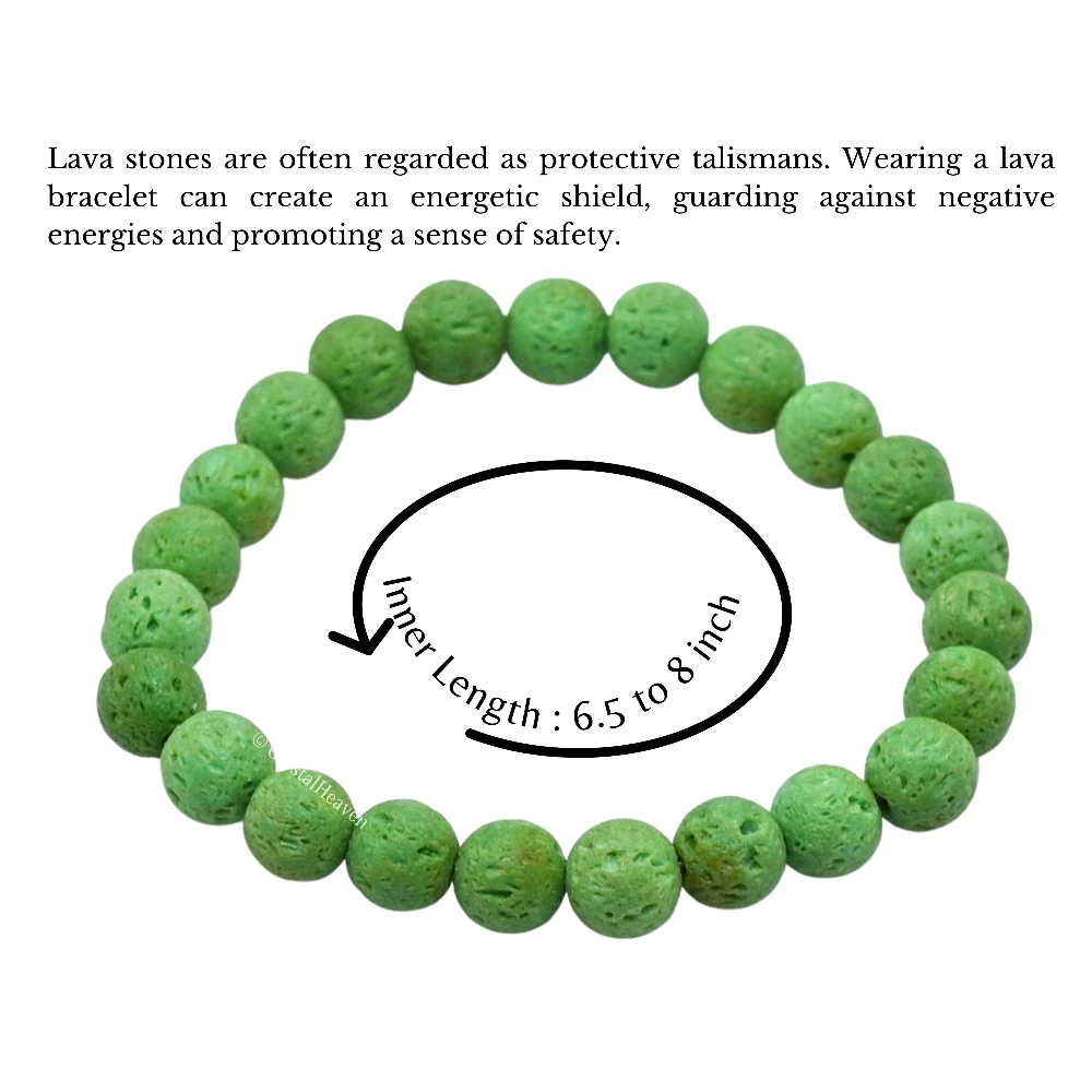 Green Lava Stone Bracelet (Elastic)