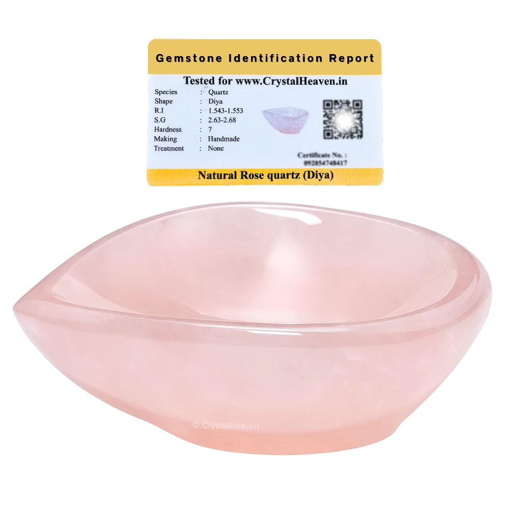 Rose Quartz Crystal Diya - 1 Batti