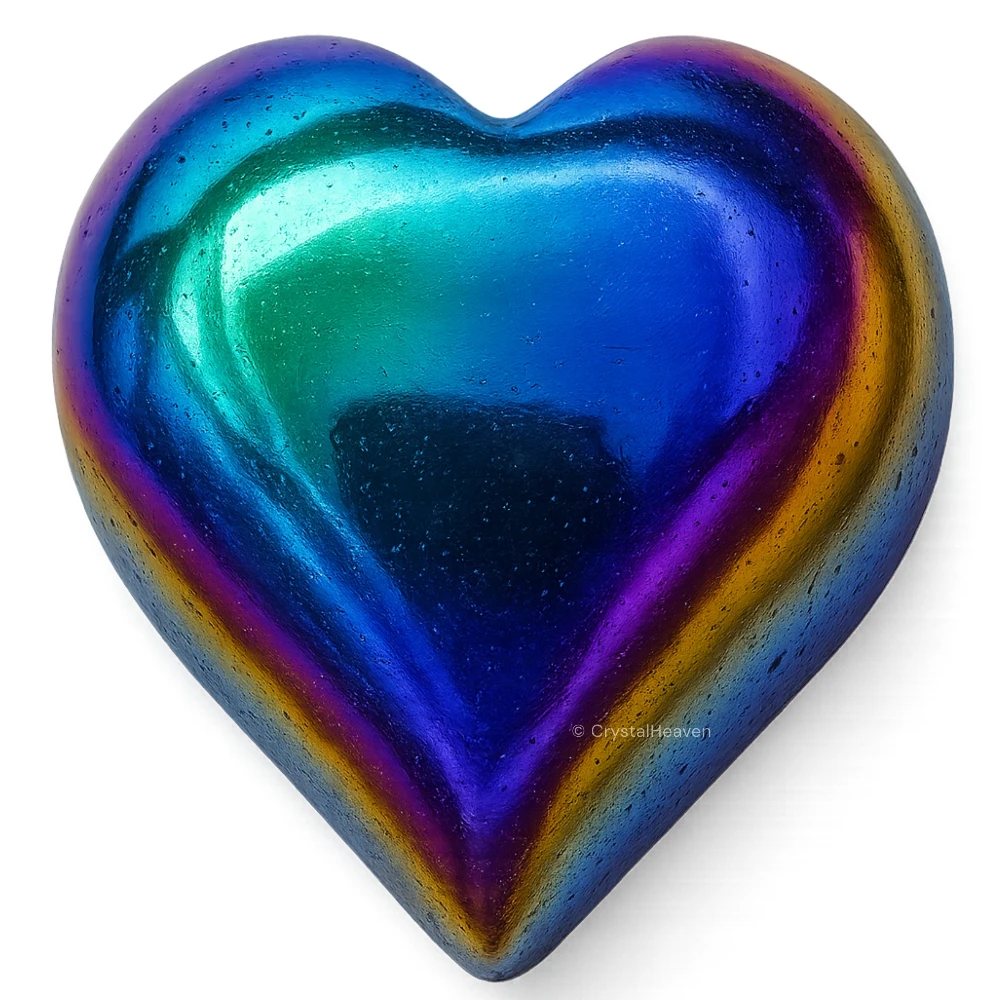 Titanium Aura Quartz Heart