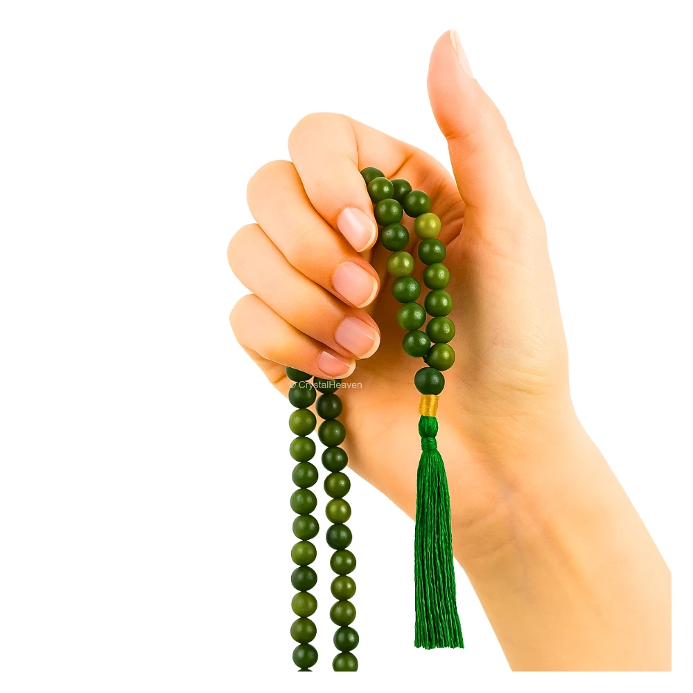 Green Jade Japa Mala (Without Knot)