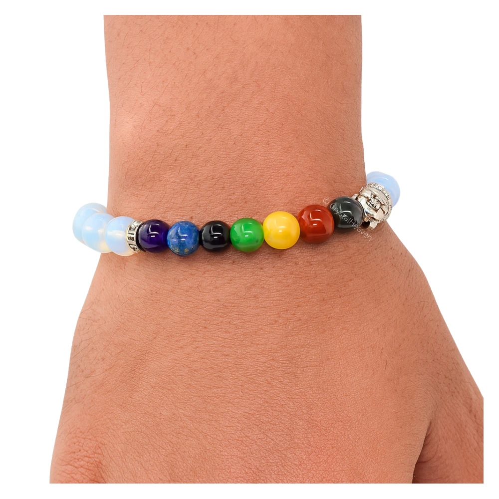 Opalite Chakra With Buddha Bracelet (Elastic)