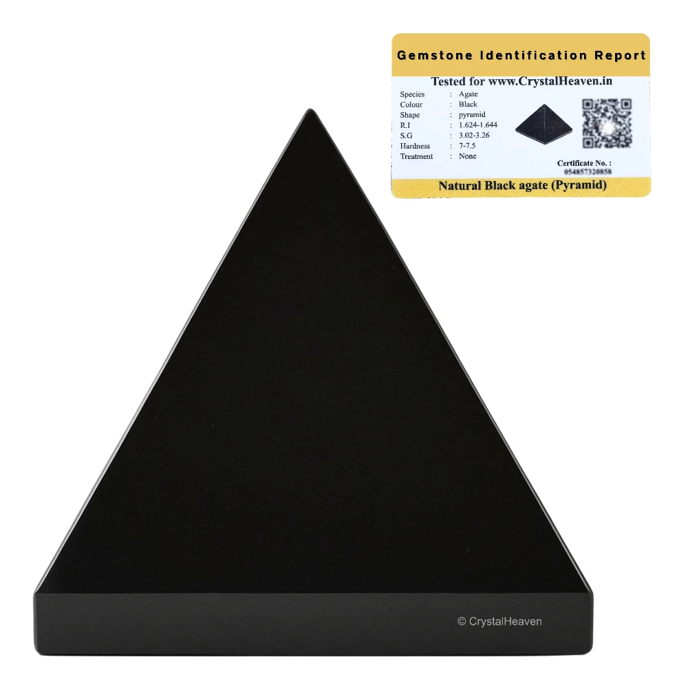 Black Agate Pyramid (1 Inch)