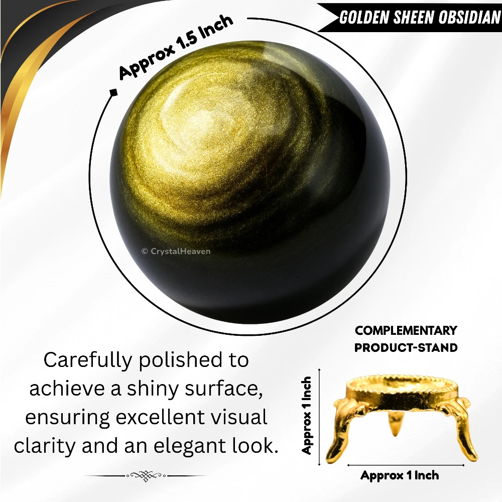 Golden Sheen Obsidian Sphere (1.5 Inch)