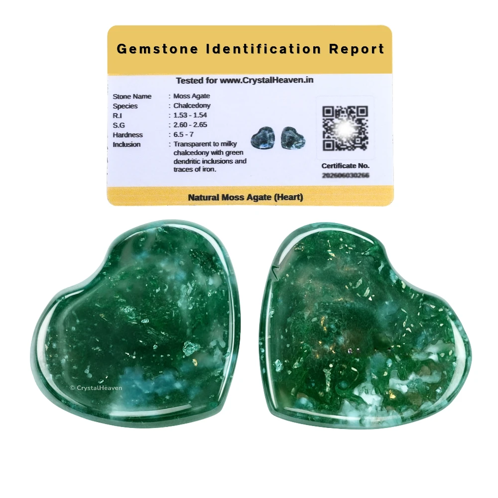 Moss Agate Mini Heart (Pack of 2)