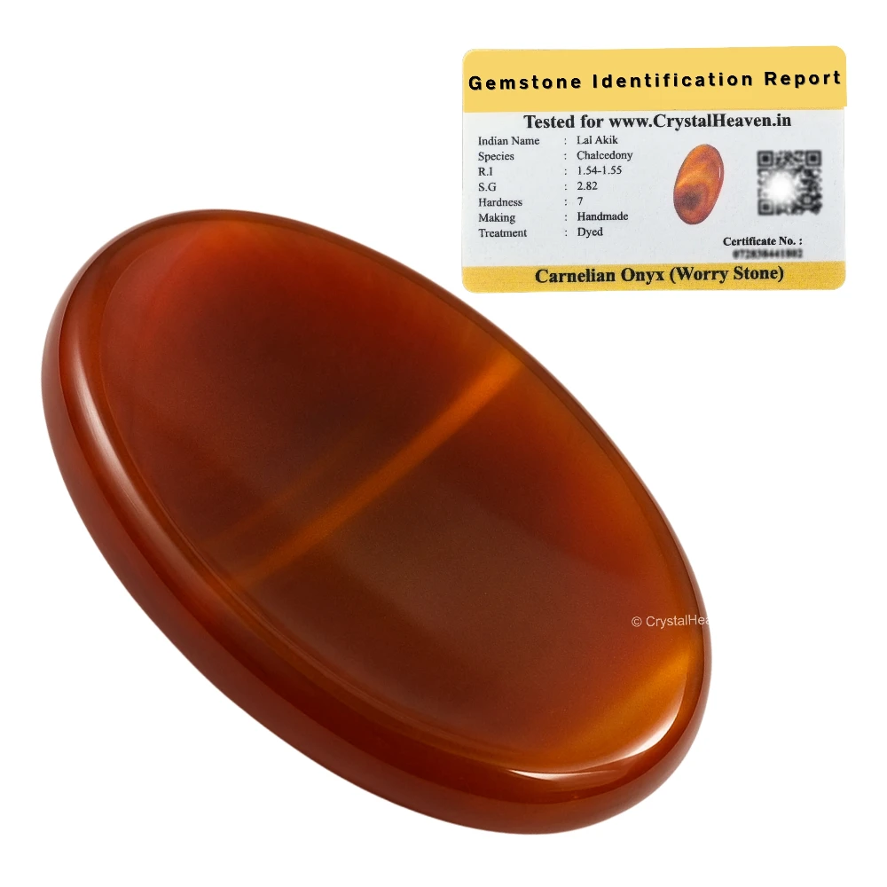 Carnelian Onyx  Worry Stone