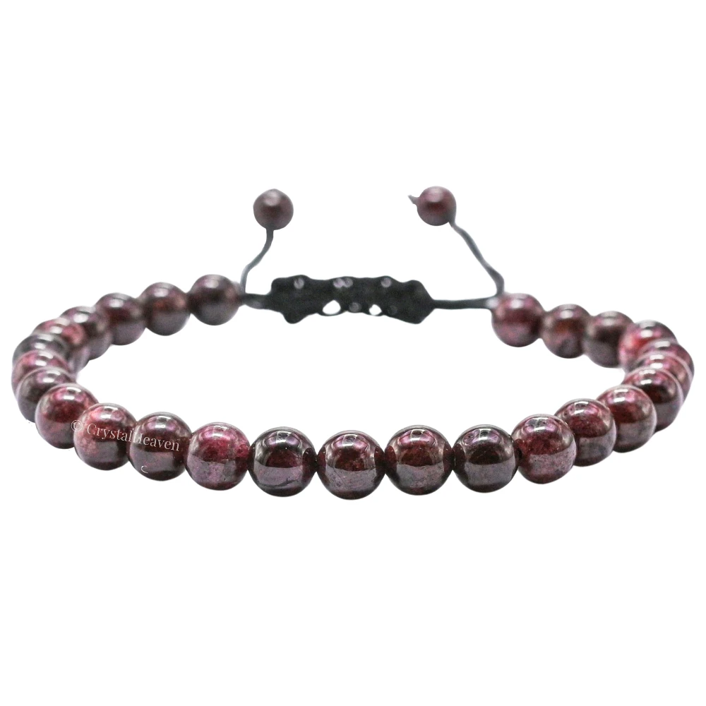 Garnet Healing Crystal Bracelets - 6mm Beads (Adjustable)