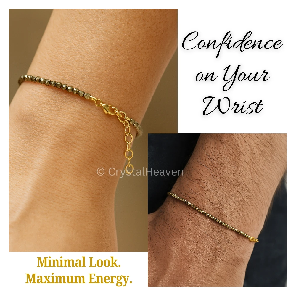 Pyrite Bracelets - 2mm Faceted Beads (Gold)