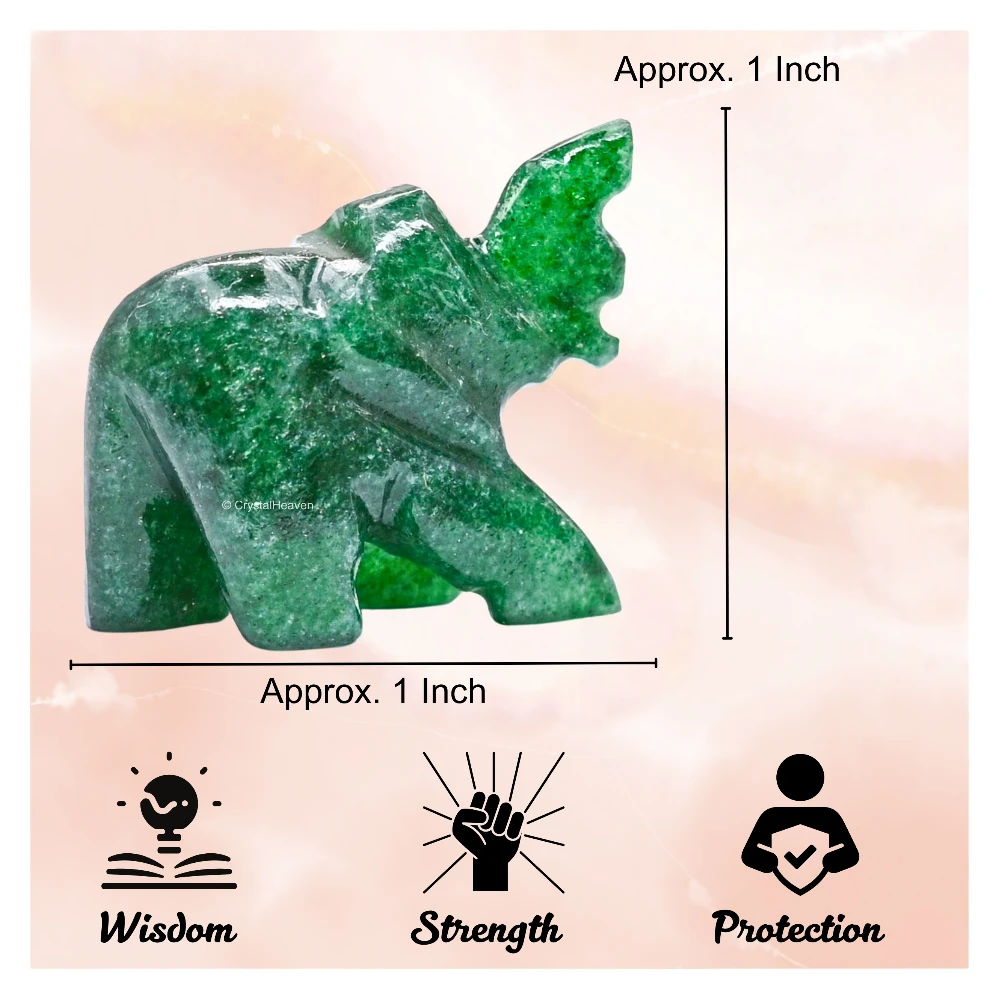 Dark Green Aventurine Crystal Elephant